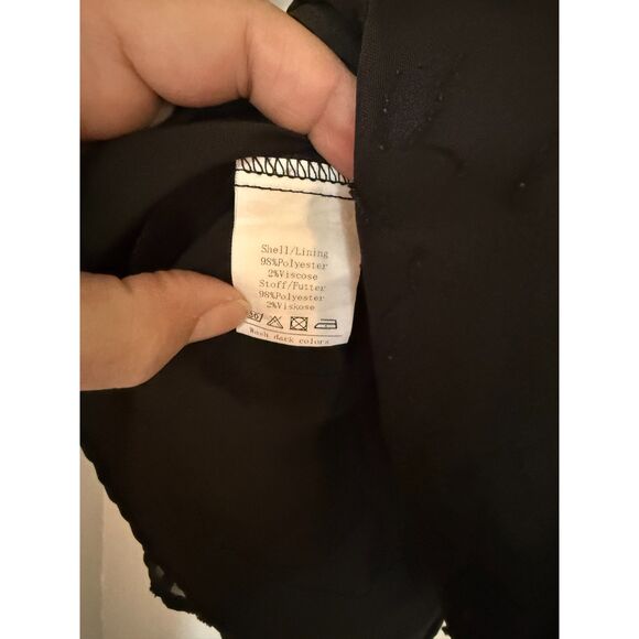 Grace Karin Peasant Style Top Sz XL Black Lacy Lined Sheer Balloon Sleeves Boho - Picture 2 of 6